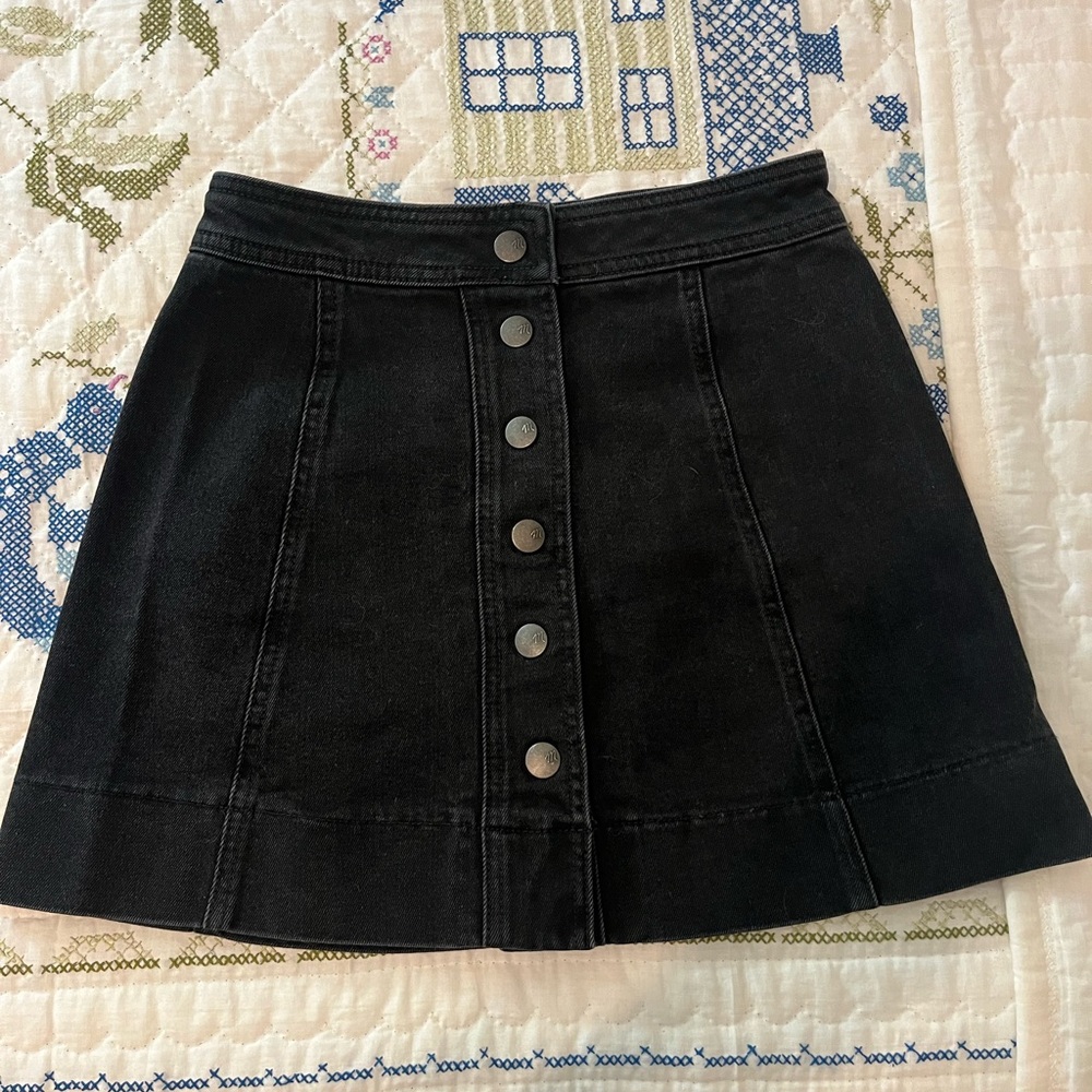 Madewell Black Jean Skirt